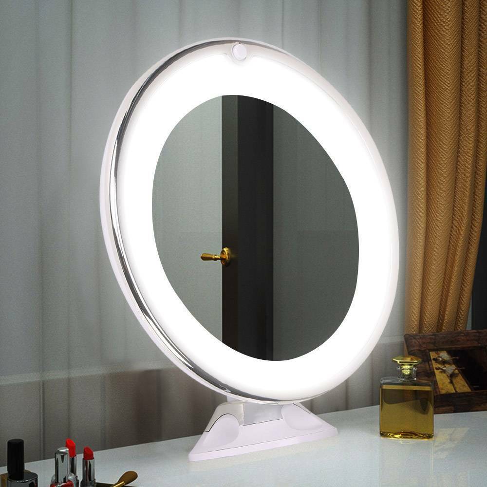 Espejo Maquillaje | Aumento 10x | Luz LED | Giratorio 360° | Ventosa Fuerte