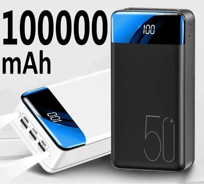 Powerbank 100.000mAh con múltiples puertos USB y diseño portátil