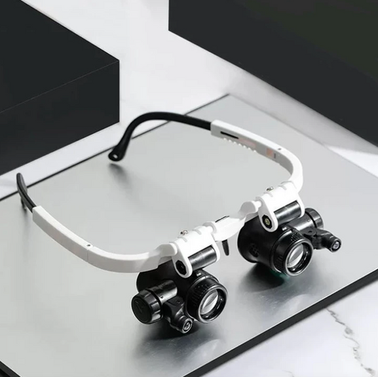 Lupa LED con Lente Ajustable y Banda para la Cabeza para Trabajo de Precisión y Reparaciones