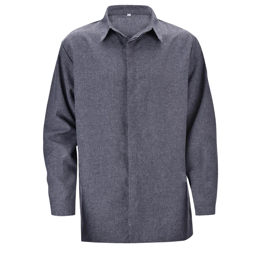 Elias – Camisa de Algodón-Lino con Mangas Largas