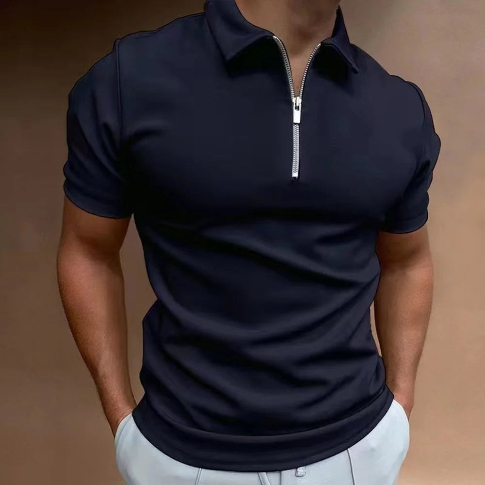 Leonardo – Polo elegante con cuello con cremallera