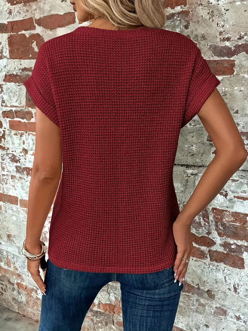 Camiseta de Manga Corta con Diseño Texturizado para Mujer | Ideal para Días Calurosos