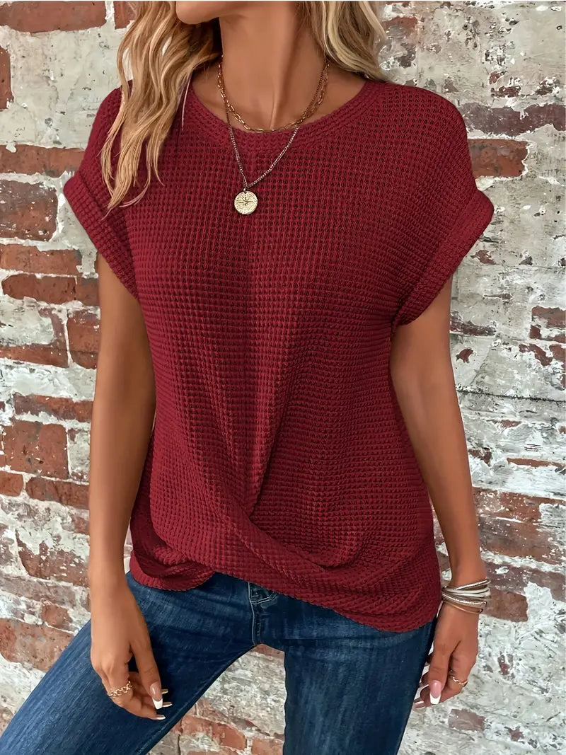 Camiseta de Manga Corta con Diseño Texturizado para Mujer | Ideal para Días Calurosos