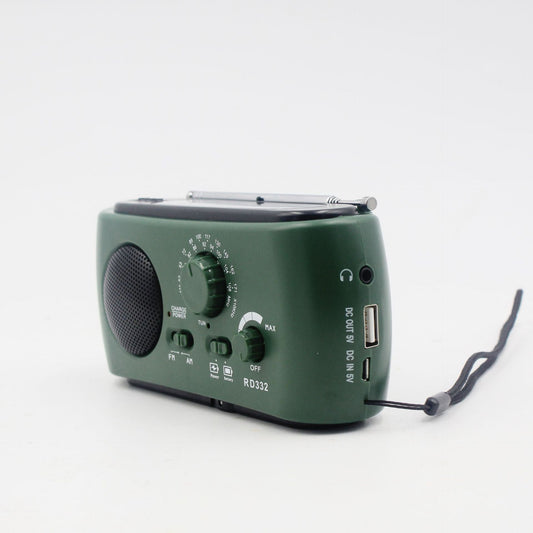 Radio de Emergencia Portátil con Sintonización Manual, Carga Solar y Dinamo