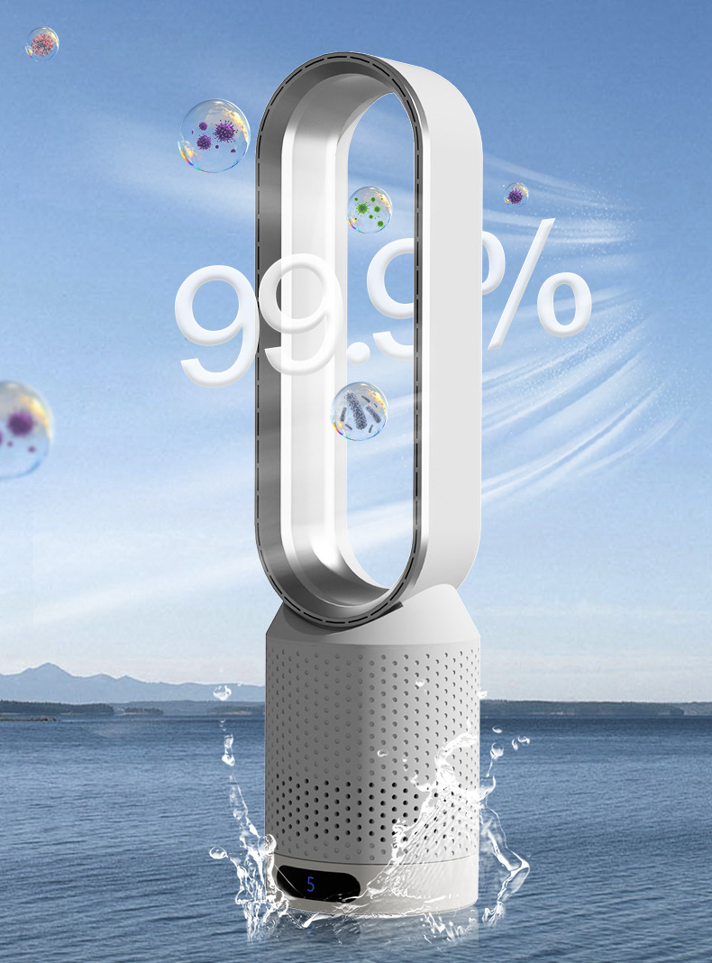 Enfriador de aire sin aspas con purificador de aire e ionizador para espacios interiores