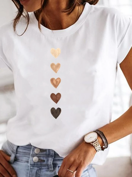 Camiseta Impresa de Corte Casual para Mujer | Ideal para Uso Diario