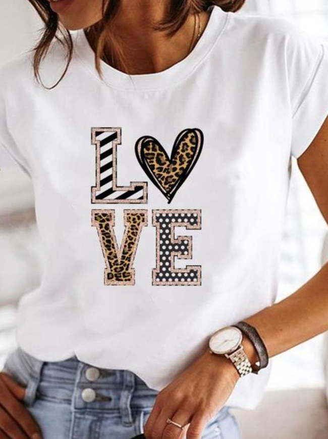 Camiseta Impresa de Corte Casual para Mujer | Ideal para Uso Diario