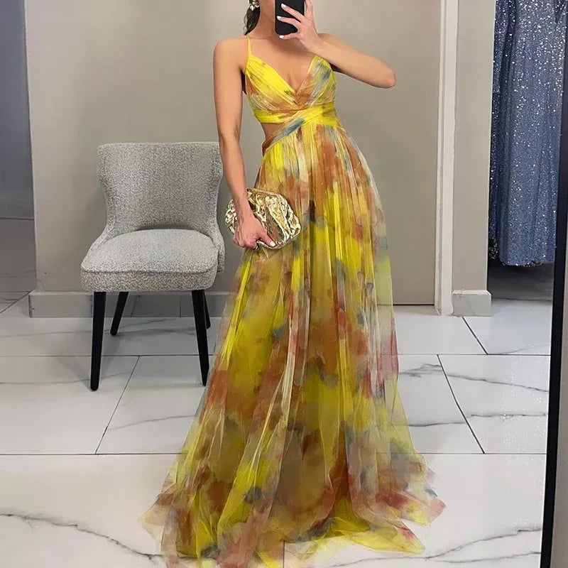 Ropa Larga Mujer | Diseño Floral Elegante | Tirantes Finos | Tejido Fluido