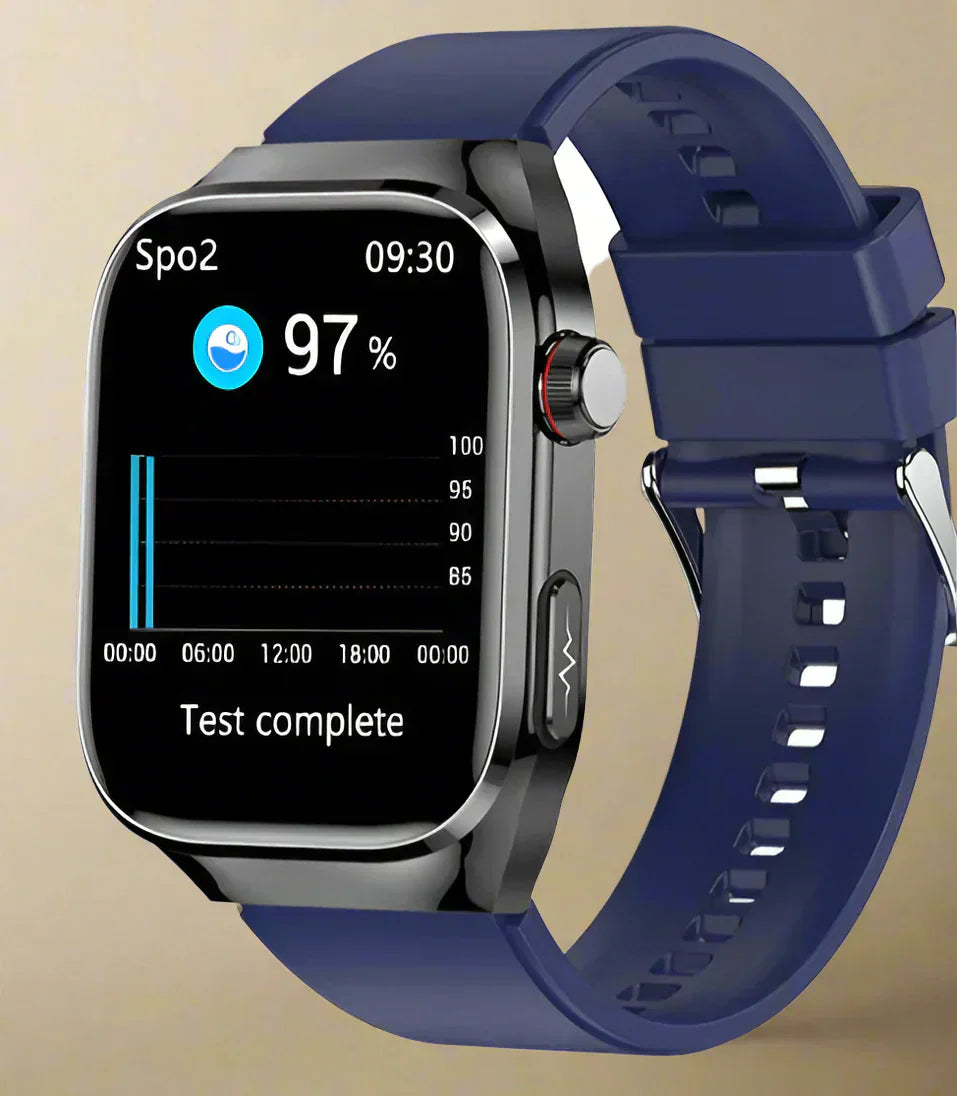 Reloj inteligente de salud avanzado con ECG, medición de glucosa, pantalla AMOLED de 2,04 pulgadas – Pulsera de fitness impermeable