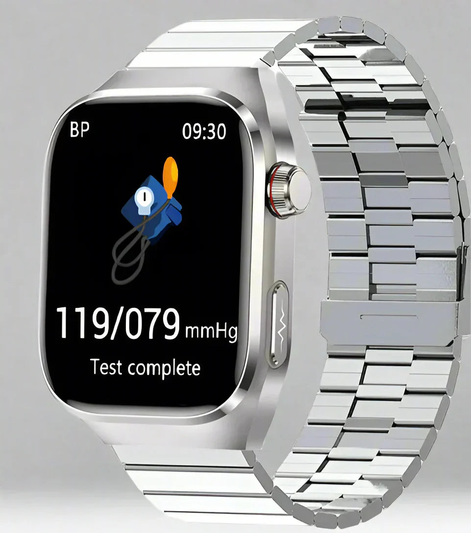 Reloj inteligente de salud avanzado con ECG, medición de glucosa, pantalla AMOLED de 2,04 pulgadas – Pulsera de fitness impermeable