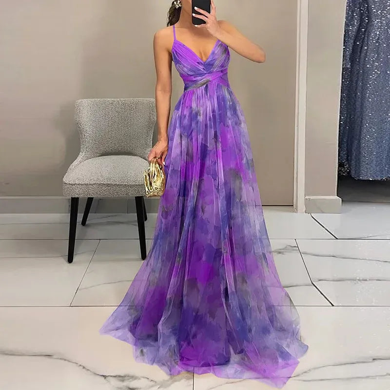 Ropa Larga Mujer | Diseño Floral Elegante | Tirantes Finos | Tejido Fluido