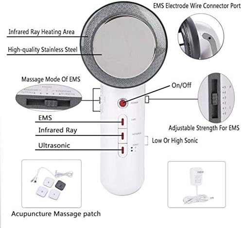 Masajeador Corporal EMS Ultrasonico 3 en 1 con Niveles Ajustables para Estimulación Muscular y Cuidado de la Piel