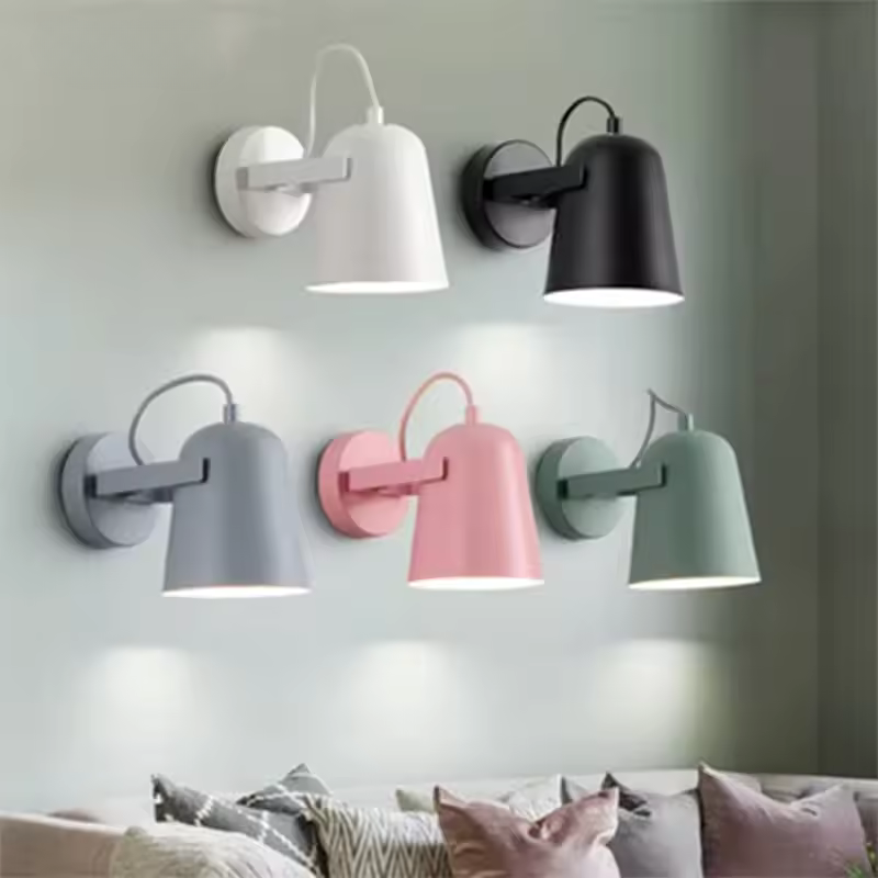 Lámpara de Pared Minimalista | Hierro Resistente | Iluminación para Dormitorio y Sala