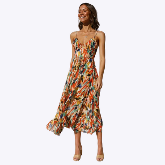 Audrey - Vestido Largo Casual Ligero de Estilo Moderno para Damas
