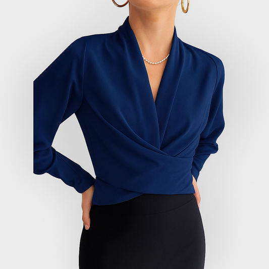 Blusa con Mangas Abullonadas y Botones Frontales para Mujer | Ideal para la Oficina o Eventos Sociales