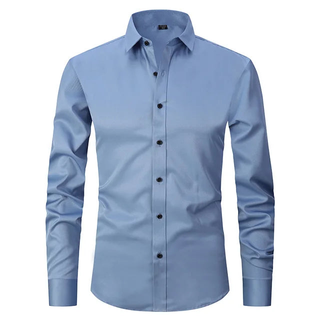 Camisa Hombre Slim-Fit | Sin Planchado | Tejido Elástico Confort