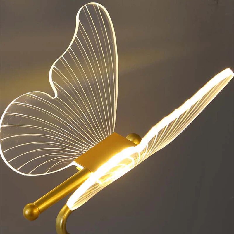 Lámpara de Escritorio LED | Diseño Mariposa Acrílico | Luz Decorativa Ajustable