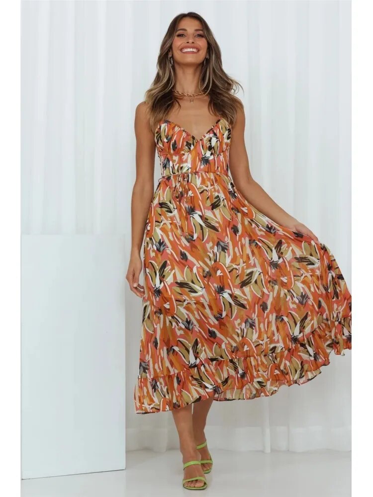 Audrey - Vestido Largo Casual Ligero de Estilo Moderno para Damas