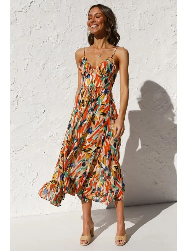 Audrey - Vestido Largo Casual Ligero de Estilo Moderno para Damas