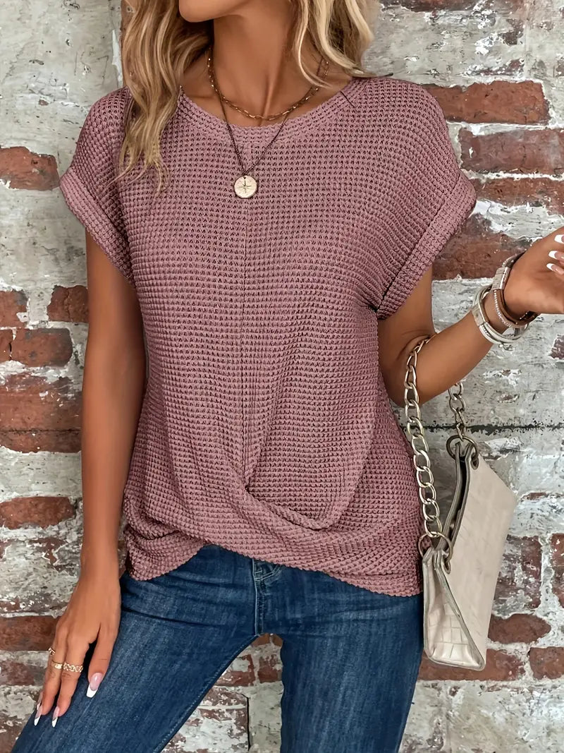 Camiseta de Manga Corta con Diseño Texturizado para Mujer | Ideal para Días Calurosos