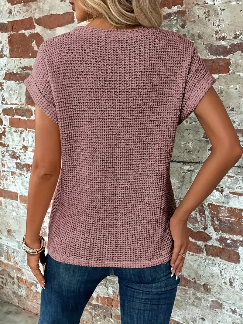 Camiseta de Manga Corta con Diseño Texturizado para Mujer | Ideal para Días Calurosos
