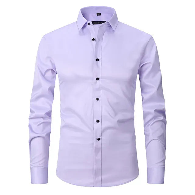 Camisa Hombre Slim-Fit | Sin Planchado | Tejido Elástico Confort
