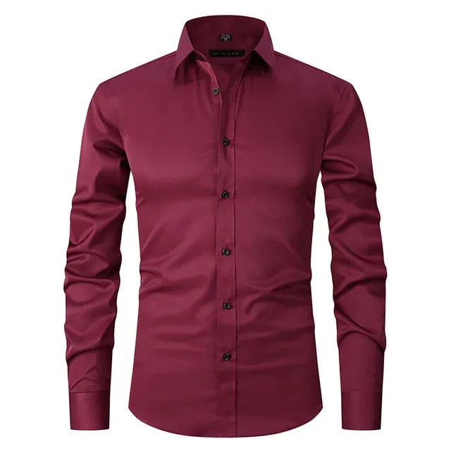 Camisa Hombre Slim-Fit | Sin Planchado | Tejido Elástico Confort