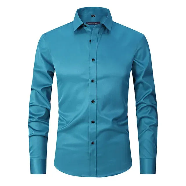 Camisa Hombre Slim-Fit | Sin Planchado | Tejido Elástico Confort