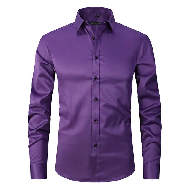 Camisa Hombre Slim-Fit | Sin Planchado | Tejido Elástico Confort
