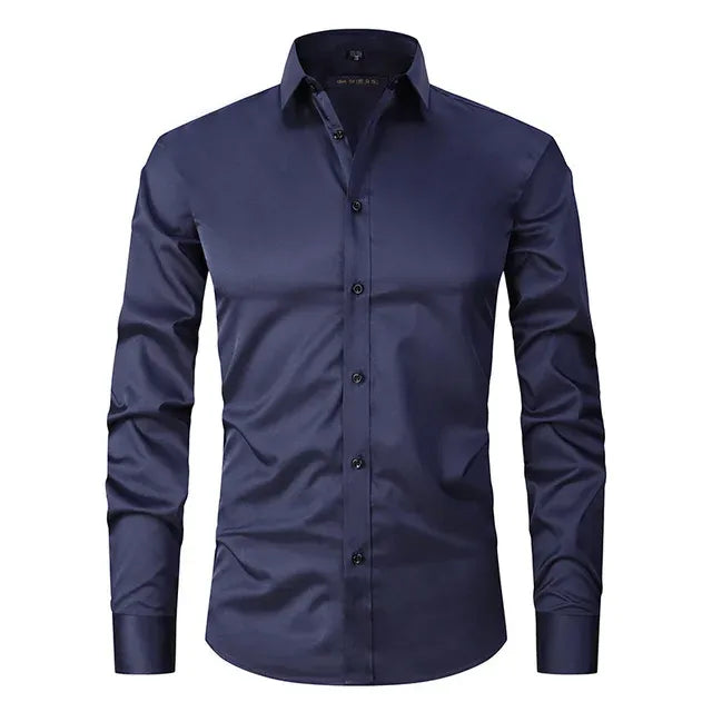 Camisa Hombre Slim-Fit | Sin Planchado | Tejido Elástico Confort