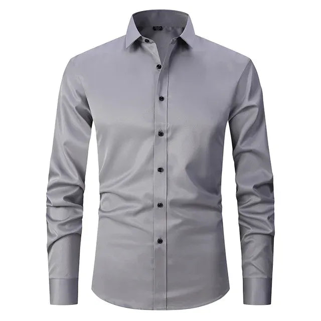 Camisa Hombre Slim-Fit | Sin Planchado | Tejido Elástico Confort