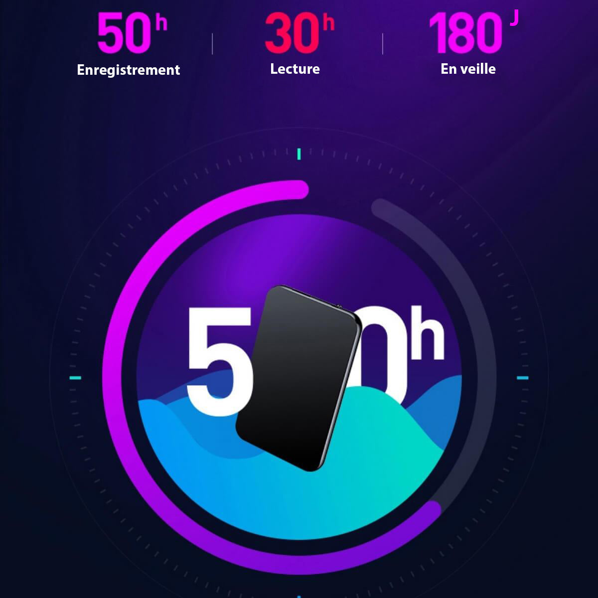 Mini Grabadora de Audio con Micrófono para Grabación de Sonido Discreta – 50 Horas de Tiempo de Grabación