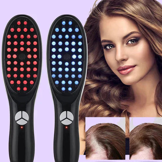 ChicBlend | Cepillo 5 en 1 | Terapia de Luz Roja y Azul | Masaje Capilar | Cuidado con Iones Negativos