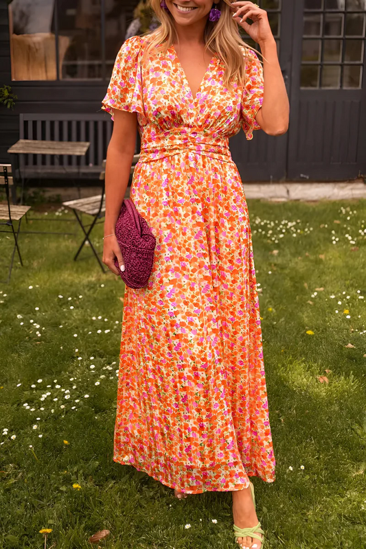 Robe Longue Femme | Imprimé Fleuri Coloré | Taille Marquée & Coupe Fluide Été