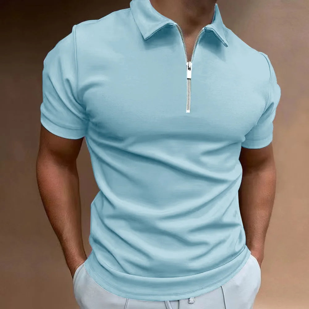 Leonardo – Polo elegante con cuello con cremallera