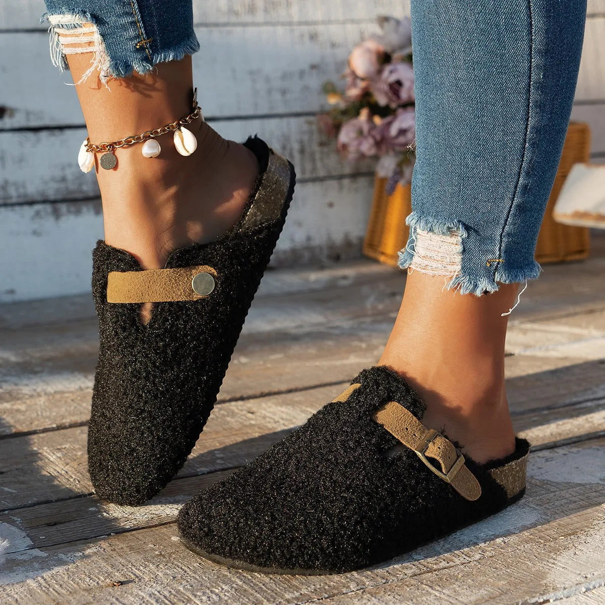 ConfortLuxe – Pantuflas de Lana de Oveja de Lujo para el Invierno